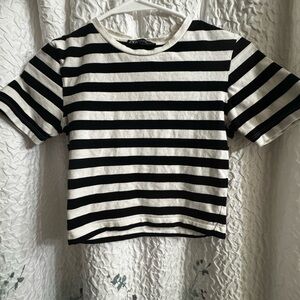 Zara Striped Black and White Crop Top